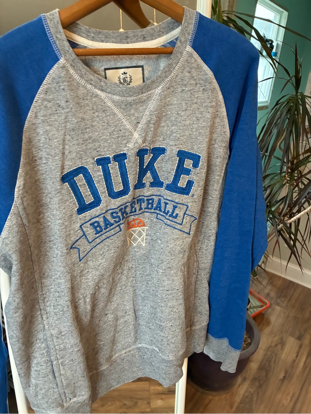 Duke Basketball Gray & Blue Raglan Sweatshirt - Unbranded